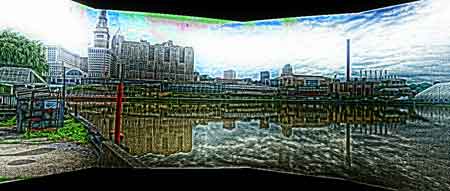 collision bend, handheld multi-image panorama